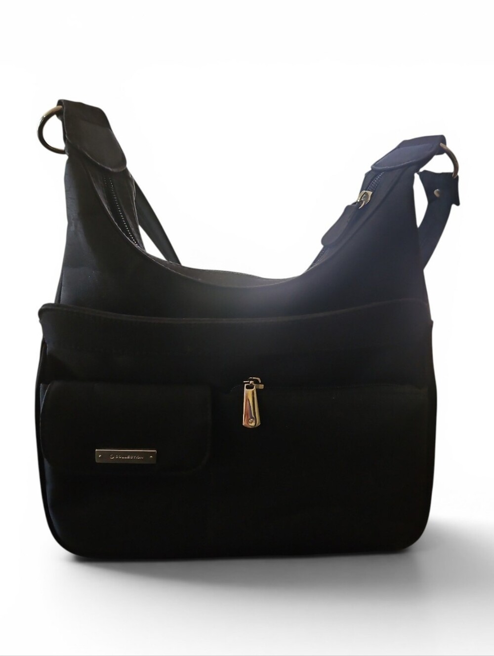 NY Collection Black Shoulder Bag with Silver Hardware - Picture 4 of 12